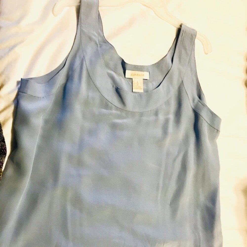 Silk light blue tank top